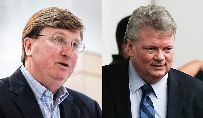 Republican Lt. Gov. Tate Reeves (left) continues to outraise and outspend all other candidates in the Mississippi governor's race, with Attorney General Jim Hood (right) raising and spending the most among Democrats in the race for the state's top job. Photo by Ashton Pittman