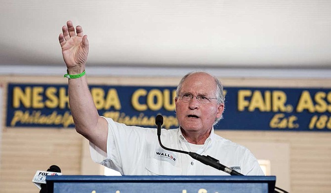 Republican candidate for Mississippi governor Bill Waller, the former chief justice of the Mississippi Supreme Court, told a crowd at the Neshoba County Fair on Thursday that he supports expanding Medicaid in the state, though he prefers to call it “Medicaid reform.” Photo by Ashton Pittman