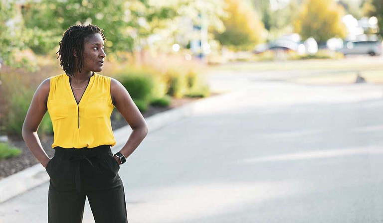 Amber Johnson is the first African American woman to receive a Ph.D. in computer science from Purdue University, which has one of the most respected programs in the United States. Photo by oyinolu