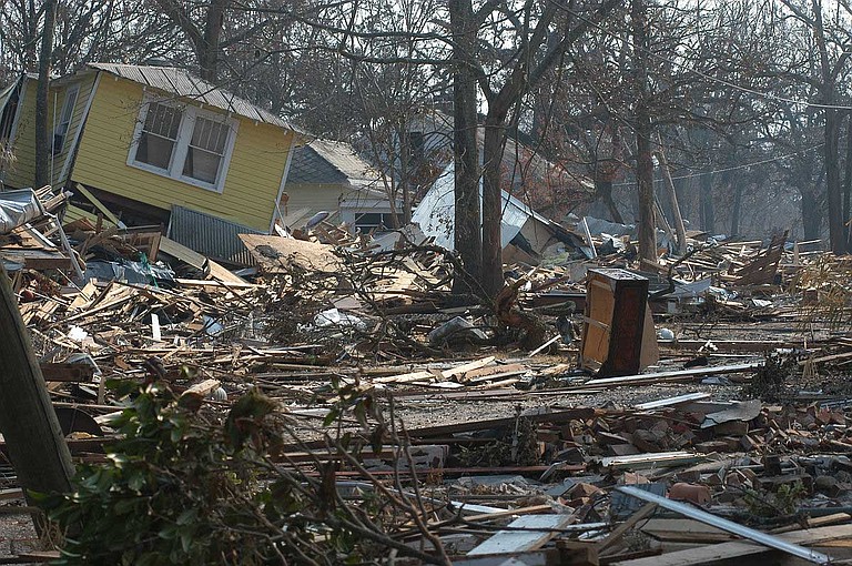 Climate-change science warns of more devastating hurricanes such as Katrina, which devastated Mississippi's Gulf Coast in August 2005. Photo courtesy FEMA