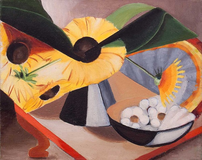Dusti Bongé’s “Sunflowers,” 1944 Oil on canvas, 16” x 20” Photo courtesy Dusti Bongé Art Foundation
