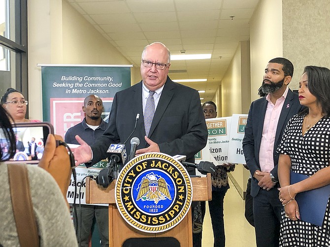 Public Works Director Bob Miller rolled out a revised payment plan for Jackson residents with delinquent water-bill accounts at the Water Sewer Business Administration in Jackson on Oct. 2, 2019. Photo by Seyma Bayram