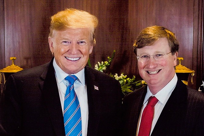 President Donald Trump poses for a photo with Mississippi Lt. Gov. Tate Reeves, an ardent supporter Trump endorsed on Oct. 2 in the race for Mississippi governor. Photo courtesy Tate Reeves Facebook