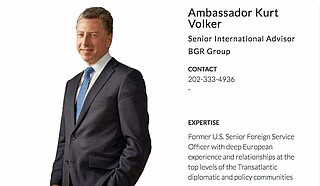 Texts show that former Ambassador to NATO Kurt Volker served as an envoy between Donald Trump and Ukraine President Volodymyr Zelensky, but stepped down last week, as well as from his role with the McCain Institute. He is also a paid consultant with BGR Group, a lobbying firm Mississippi native Haley Barbour co-founded, which lobbies on behalf of Ukraine. Photo courtesy BGR Group Website