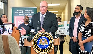 ublic Works Director Bob Miller rolled out a revised payment plan for Jackson residents with delinquent water-bill accounts at the Water Sewer Business Administration in Jackson on Oct. 2, 2019. Photo by Seyma Bayram