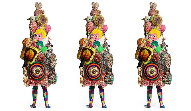 Nick Cave, Soundsuit, 2018. Made from mixed media, including buttons, wire filter head, metal, and mannequin, 91 x 51 x 22 in. Courtesy of the artist and Jack Shainman Gallery, New York. © Nick Cave