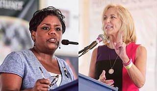 Democrat Jennifer Riley Collins (left) is a military veteran and former executive director of the American Civil Liberties Union of Mississippi. Her opponent, Republican state Treasurer Lynn Fitch (right), was a staff attorney for the Mississippi House Ways and Means Committee and director of the state Personnel Board. Photos by Ashton Pittman and Imani Khayyam