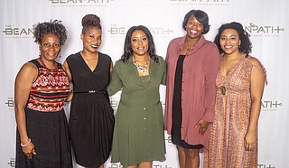 The Bean Path launched at the Eudora Welty Library in October 2018. The organization provides technical advice to new startups, small businesses and individuals in the Jackson community. Pictured left to right are staff members Tonie Sephus, Robyn Kennebrew, Nashlie Sephus, Theresa Kennedy and Whitney Wells. Photo courtesy 242 Creative