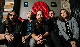 From left: Fruition is Jeff Leonard (bass), Tyler Thompson (drums), Jay Cobb Anderson (guitar/vocals), Kellen Asebroek (acoustic guitar, keys, vocals) and Mimi Naja (mandolin, guitars, vocals). Photo courtesy Dustin Chambers