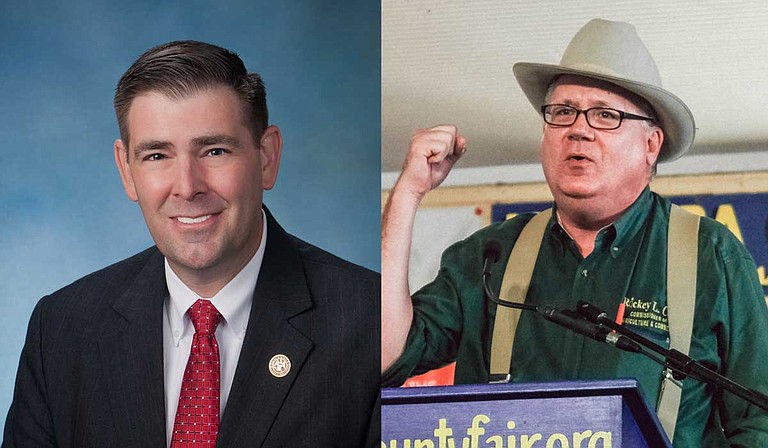 Rickey Cole (right), the Democratic challenger for Mississippi agriculture commissioner, is pitching a local food revolution, while Republican incumbent Andy Gipson (left) seeks more incremental change. Photos courtesy MDAC/Ashton Pittman