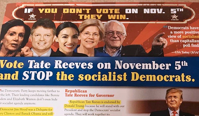 The Mississippi Republican Party is red-baiting about socialism, with photos of national figures unrelated to the state, in its push to elect Lt. Gov. Tate Reeves as governor. States like Kentucky are using the same old "socialism" playbook in their races against Democrats. Photo by Donna Ladd