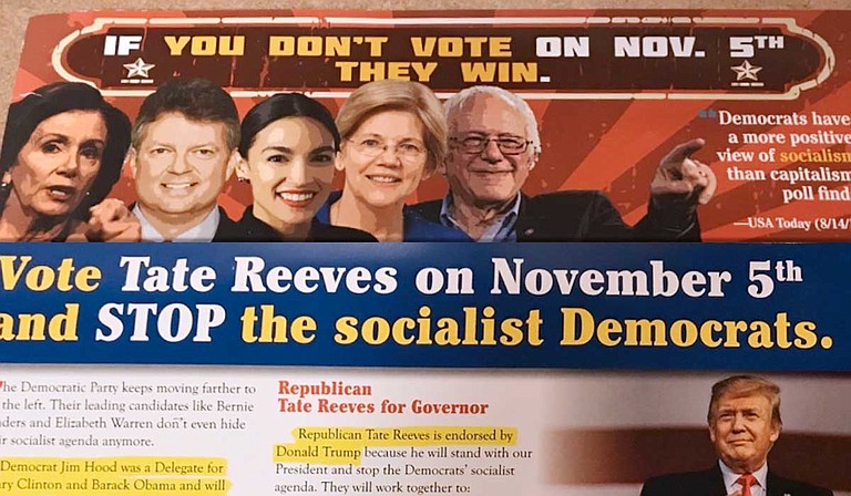 The Mississippi Republican Party is red-baiting about socialism, with photos of national figures unrelated to the state, in its push to elect Lt. Gov. Tate Reeves as governor. States like Kentucky are using the same old "socialism" playbook in their races against Democrats. Photo by Donna Ladd