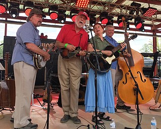 Vernon Brothers. From left: RCA Victor Vernon (Jerry Brooks), Freeman Vernon (Hal Jeanes), Connie Bob Vernon (Connie Jeanes) and Smokey Vernon (Johnny Rawls). Photo by Beth Brooks.