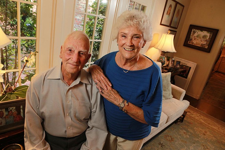 Carlyle "Smitty" Harris and his wife, Louise Photo courtesy Thomas Wells/The Northeast Mississippi Daily Journal via AP