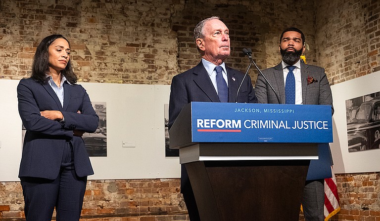 On Nov. 3, Democratic presidential hopeful Mike Bloomberg met with Jackson Mayor Chokwe A. Lumumba and community leaders to discuss criminal-justice reform. Following the closed-door meeting, Bloomberg unveiled his criminal justice reform agenda. Photo by Seyma Bayram.