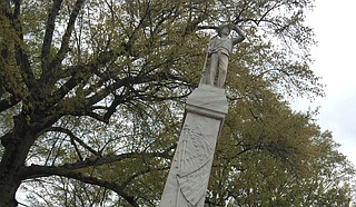 The monument is one of many erected across the South more than a century ago. Critics say its display near the university's main administrative building sends a signal that the school glorifies the Confederacy and glosses over the South’s history of slavery. Photo by Donna Ladd