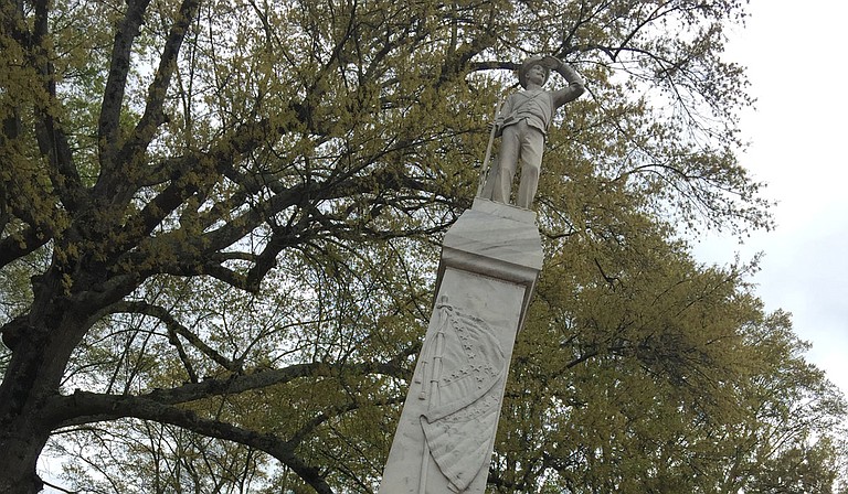 The monument is one of many erected across the South more than a century ago. Critics say its display near the university's main administrative building sends a signal that the school glorifies the Confederacy and glosses over the South’s history of slavery. Photo by Donna Ladd