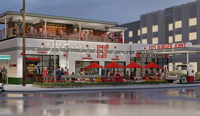 Chef Robert St. John is opening Ed’s Burger Joint in Fondren close a remodeled Capri in 2020. Wier Boerner Allin Architecture