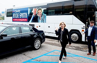U.S. Sen. Cindy Hyde-Smith vowed to "stand up for" President Donald Trump in his likely Senate trial on charges of obstruction of justice and abuse of power. The Republican senator's 2018 campaign message centered on her pro-Trump voting record and her pledge to support him. Photo by Ashton Pittman