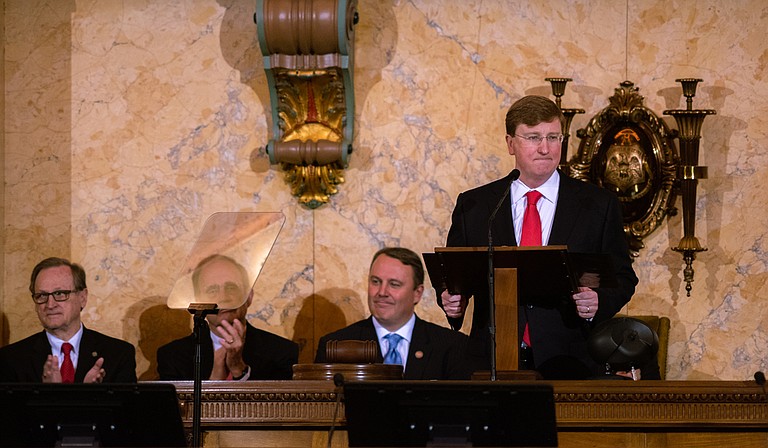 The inauguration of Tate Reeves as governor of Mississippi took place at the Capitol building on Tuesday. In a speech, the new governor vowed to stand for all Mississippians. Photo by Drew Dempsey