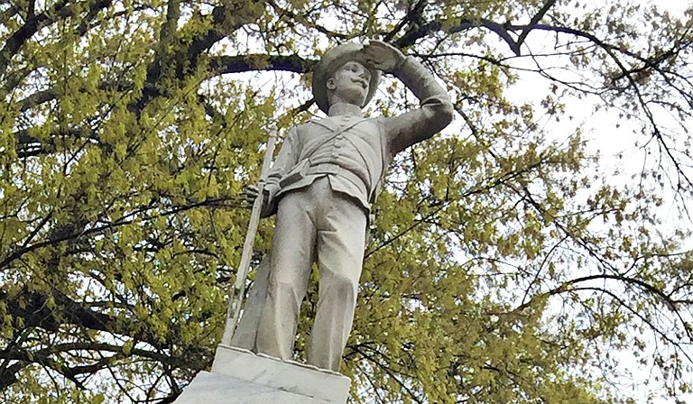 The statue is one of many Confederate monuments erected across the South more than a century ago. Critics say its display near the university's main administrative building sends a signal that Ole Miss glorifies the Confederacy and glosses over the South’s history of slavery. Photo by Donna Ladd