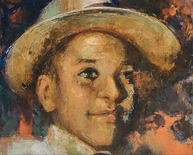 Emmett Till, who was black, was brutally tortured and killed in 1955 after a white woman accused him of grabbing her and whistling at her in a Mississippi grocery store. The killing shocked the country and stoked the civil rights movement. Painting by Bonnie Mettler