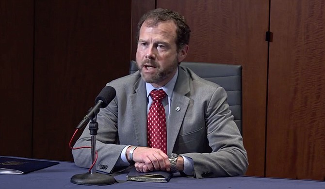 At an April 2 press conference, Mississippi Emergency Management Agency Director Col. Greg Michel (pictured) joined Gov. Tate Reeves, and State Health Officer Dr. Thomas Dobbs to address the public with an update on the state response to the virus. Photo courtesy State of Mississippi