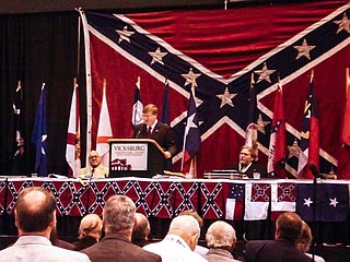 Mississippi Gov. Tate Reeves spoke at the Sons of Confederate Veterans' national reunion in Vicksburg, Miss., in July 2013. Photo via R.E. Lee Camp 239 SCV Facebook group.