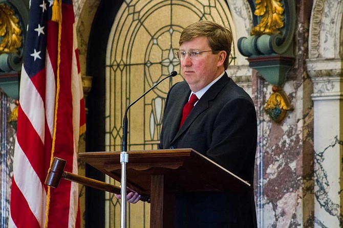 Republican Gov. Tate Reeves has called the bill a power grab by the Republican-majority Legislature, saying he's best positioned to spend the federal money as needs arise. Photo by Stephen Wilson
