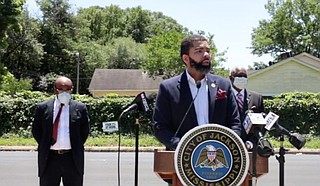 On Wednesday, May 6, Mayor Chokwe Antar Lumumba along with Hinds County Supervisor Credell Calhoun announced the Robinson Road Repaving Project. Photo courtesy City of Jackson