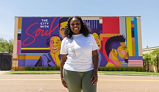 This year's cover art, titled "JXN Icons," depicts four notable Jacksonians: Civil Rights leader and NAACP Field Officer Medgar Evers; writer and photographer Eudora Welty; USA IBC founder and American ballet dancer Thalia Mara; and musician and philanthropist David Banner. Reshonda Perryman (pictured), Visit Jackson’s Creative Design Manager, created the cover image. Photo courtesy Visit Jackson/Tate Nations