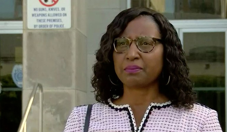 Lisa Ross, attorney of the family a minor a Jackson police officer allegedly propositioned, held a press conference accusing the City of Jackson of an inadequate response to the accusation. He was released on a Saturday with an unsecured bond. Screencap courtesy WLBT