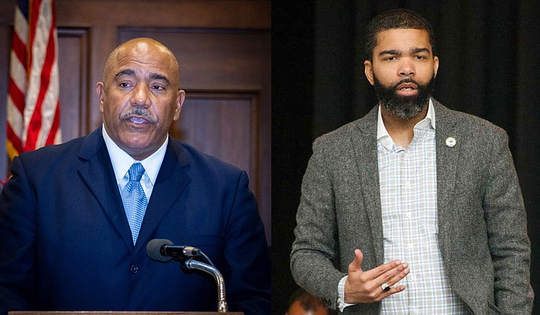 Columnist Adofo Minka calls out Hinds County Supervisor David Archie (left) and Jackson Mayor Chokwe A. Lumumba (right) for expanding the police state and militarization against black people. Photos courtesy Hinds County/Stephen Wilson