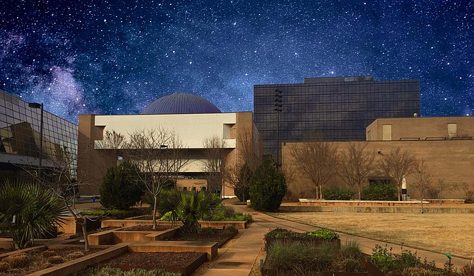 Jackson Mayor Chokwe Antar Lumumba, Deputy Director of Cultural Services David Lewis and Russell C. Davis Planetarium manager Mike Williams announced updates on the progress of the planned restoration of the planetarium on Thursday, June 25. Photo courtesy Russell C. Davis Planetarium