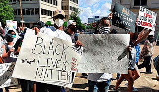 You're “being messy, loud, and wrong. per usual. ... if you want to have dialogue, use it,” tweeted Maisie Brown, an 18-year-old from Jackson who helped organize a protest that drew thousands to the capital in June after the killing of George Floyd. “this isn’t the time to be divisive & demonize people who got out to change. we were masked! up! where’s yours?” Photo by Nick Judin