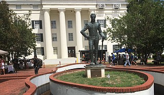 The days are numbered for the Andrew Jackson Statue in front of Jackson City Hall. Photo by Kayode Crown