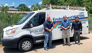 Josh Guillot, Plumbing Manager; Raymond Nalty, President; Ben Nalty, HVAC Service Manager Photo courtesy Environment Masters