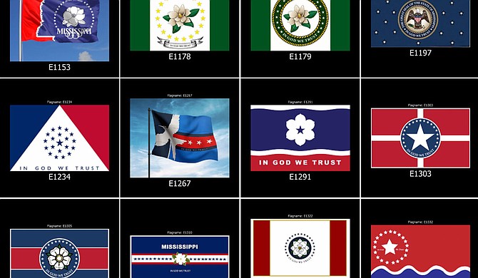 The Commission to Redesign the Mississippi State Flag considered the nearly 3,000 flag submissions and narrowed their choices to 147. Photo courtesy MDAH