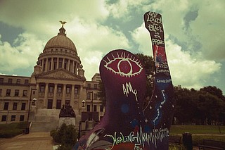 Collaborating with other local artists, Eli Childers organized the "Contant" exhibit, which protests against racial injustice. The figures featured in the exhibit were installed in downtown Jackson on Aug. 17 and Aug. 18 before being distributed throughout Jackson. Photo courtesy Blake Wing