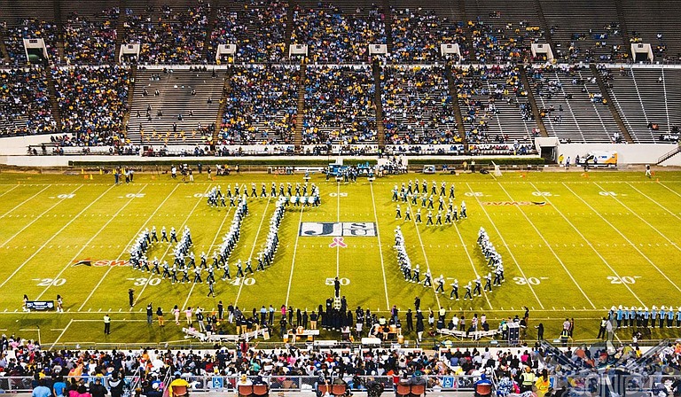 Jackson State University announced that its Sonic Boom of the South marching band is partnering with YouTube for a livestream event called “HBCU Homecoming 2020: Meet Me on the Yard.” Photo courtesy JSU