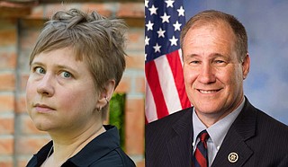 Republican U.S. Rep. Trent Kelly (right) will face Democratic challenger Antonia Eliason (left) in north Mississippi’s 1st Congressional District. Photo courtesy Antonia Eliason/Mississippi House of Representatives