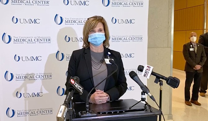 Dr. LouAnn Woodward, vice chancellor for health affairs and dean of the School of Medicine at the University of Mississippi Medical Center, called on Gov. Tate Reeves to reinstate the statewide mask mandate, warning that rising hospitalizations could force crisis standards of care. Photo courtesy UMMC