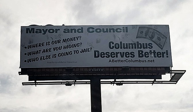 New political group A Better Columbus, which Leslie Sorrell and her husband Will Sanders recently founded, uses a billboard ad to criticize Columbus city leaders. Courtesy web