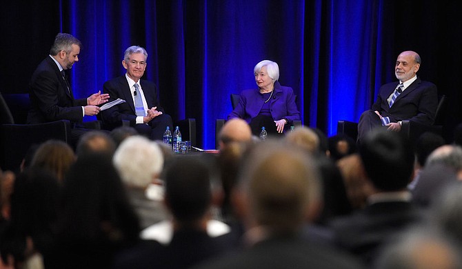 Yellen with a few of the boys. Photo courtesy AP Photo/Annie Rice