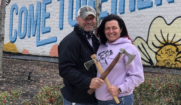 Black Axes Throwing Club owners Keith and Kathy Black Photo courtesy Black Axes Throwing Club