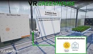 Mississippi State University recently launched a 3D virtual-reality greenhouse project as part of its Future Growers Technology Initiative. Photo courtesy Pulseworks, LLC