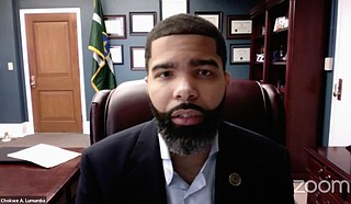 Mayor Chokwe A. Lumumba explained the rationale for imposing a five-day 10 p.m. to 5 p.m. youth curfew to those under 18 to the media via Zoom on Feb 4. Photo courtesy City of Jackson