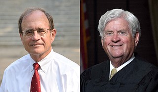 Lt. Gov. Delbert Hosemann (left) and Mississippi Supreme Court Chief Justice Mike Randolph (right) made the announcement during a Wednesday press conference. Photo courtesy Delbert Hosemann/Mike Randolph