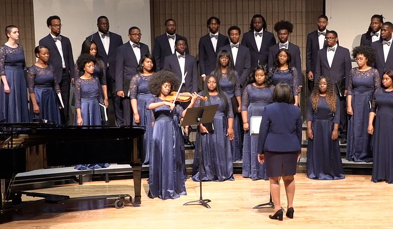 In honor of Black History Month, Jackson State University’s Concert Chorale recently performed a spiritual rendition of “Lord, How Come We Here,” which the university presented online in partnership with Mississippi Public Broadcasting and the Two Mississippi Museums in Jackson. Photo courtesy JSU
