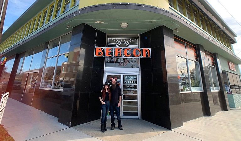 Longtime artists Nicole Wyatt Jenkins and her husband, Jason Jenkins, own and operate The Beacon, an art-supply store that also sells a variety of local vendor-produced goods. Photo courtesy Nicole Wyatt Jenkins